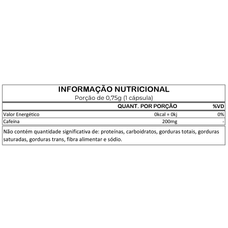 Cafeína Optimum Vitta 750mg com 60 cápsulas