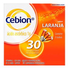 Cebion Merck Sabor Laranja 1g 30 comprimidos Efervescentes