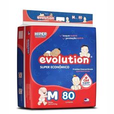 Fralda Descartavel Evolution Econômico Hiper Tamanho M com 80 Unidades