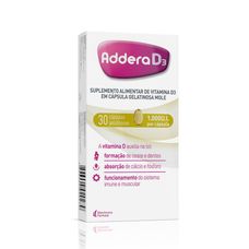 Vitamina D Aderra D3 1.000Ui com 30 Capsluas Gel