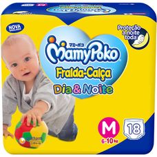 Fralda Mamypoko Dia&Noite Calça Regular Tamanho M Com 18 Unidades