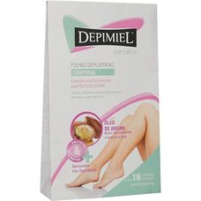 Folhas Para Depilação Depimiel Sensitive Corporal Folhas Prontas com 16 Unidades