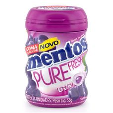Goma de Mascar Mentos Pure Fresh Uva 56g