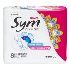 Absorvente Sym Premium Cobertura Suave com Abas 8 Unidades