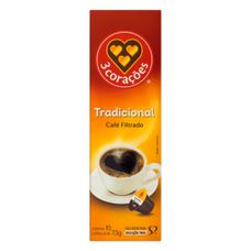 cápsulas de Café 3 Corações Filtrado Tradicional com 10 Unidades 8g