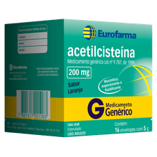 Acetilcisteina Eurofarma 200mg 16 envelopes