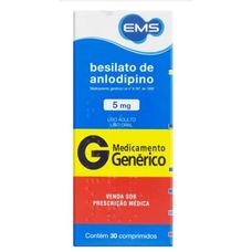 Besilato Anlodipino Ems 5mg 30 comprimidos