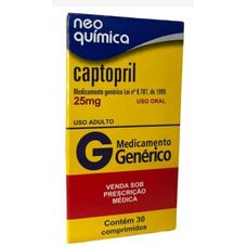 Captopril Neo Quimica 25mg 30 comprimidos