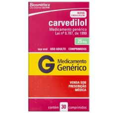 Carvedilol Biosintetica 25mg com 30 comprimidos