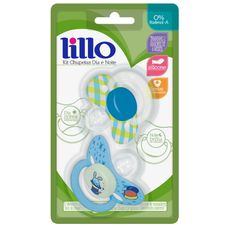 Chupeta Lillo Dia E Noite Tamanho 2 Azul com 2 Unidades
