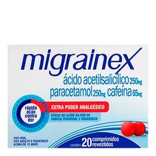 Migrainex Farmasa 250mg+ 250mg+ 64mg com 20 comprimidos revestidos