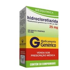 Hidroclorotiazida Medquimica 25mg com 30 comprimidos