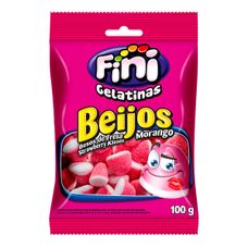 Balas de Gelatina Fini Beijos Morango 100g