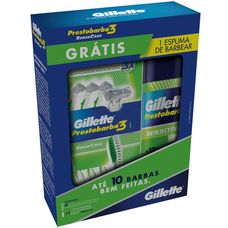 Aparelho de Barbear Gillette Prestobarba3 Sensecare com 4 Unidades+ Mini Espuma Gratis