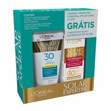 Protetor Solar Loreal Solar Expertise Supreme Protect Fps30 loção com 120ml + Protetor Solar Facial Expertise Antirrugas Fps 30 com 25g
