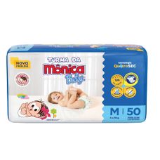 Fralda Turma Da Mônica Baby Mega Tamanho M com 50 Unidades