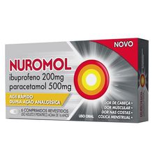 Nuromol Reckitt Benckiser 200mg+ 500mg com 6 comprimidos