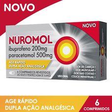 Nuromol Reckitt Benckiser 200mg+ 500mg com 6 comprimidos