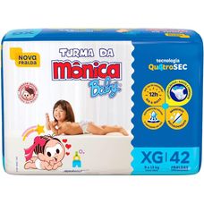 Fralda Turma Da Mônica Baby Mega Tamanho Xg com 42 Unidades