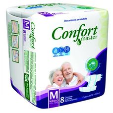Fralda Geriátrica Confort Master Regular Tamanho M com 8 Unidades