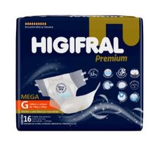 Fralda Geriátrica Higifral Premium Tamanho Grande com 18 Unidades