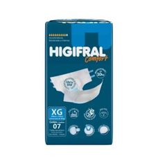 Fralda Geriátrica Higifral Premium Tamanho Extra Grande com 7 Unidades