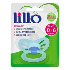 Chupeta Lillo Eair Cores Leves Ortodôntico Silicone Azul F1