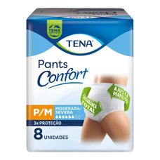 Roupa Íntima Tena Pants Confort Tamanho P/M com 8 Unidades