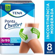 Roupa Íntima Tena Pants Confort Tamanho G/Eg com 8 Unidades