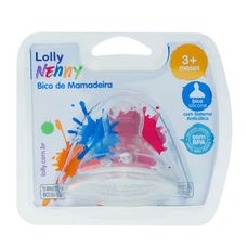 Bico de Mamadeira Lolly Gargalo Largo Ortodôntico em Silicone Fluxo Médio Nível 2 com 1 Unidade