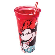Copo Plasútil 2 Em 1 Minnie Vermelho 540ml