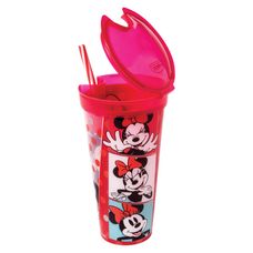 Copo Plasútil 2 Em 1 Minnie Vermelho 540ml