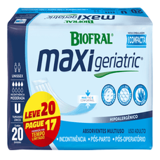 Absorvente Geriátrico Biofral Maxi Leve Mais Pague Menos com 20 Unidades