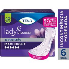 Absorvente Tena Geriátrica Lady Discreet Maxi Night com 6 Unidades