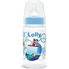 Mamadeira Lolly Big Tip Bico de Silicone Redondo Azul 300ml
