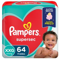 Fralda Pampers Supersec Jumbo Tamanho Xxg com 64 Unidades