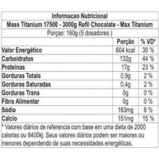 Massa Max Titanium 17500 Sabor Chocolate 3Kg