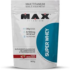 Super Whey Max Titanium Morango 900g Refil