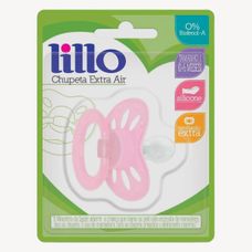 Chupeta Lillo Eair Cores Leves Ortodôntico Silicone Rosa F1