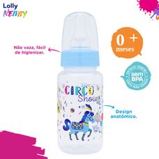 Mamadeira Lolly Tip Silicone Redondo Azul 150ml