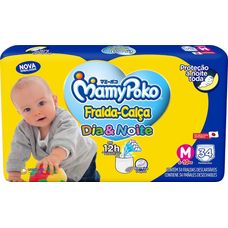 Fralda Mamypoko Dia&Noite Calça Jumbo Tamanho M com 34 Unidades