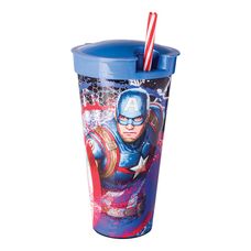 Copo Plasutil 2 Em 1 Capitão América 540ml