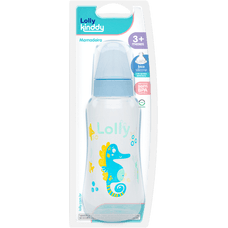 Mamadeira Lolly Oceano Silicone Ortodôntico Cor Azul 250ml