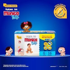 Fralda Turma Da Mônica Baby Jumbinho Tamanho G com 16 Unidades