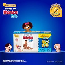 Fralda Descartável Turma Da Mônica Baby Jumbinho Tamanho Xxg Com 10 Unidades