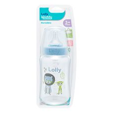 Mamadeira Lolly Big Zoo Bico Silicone Redondo Azul 330ml