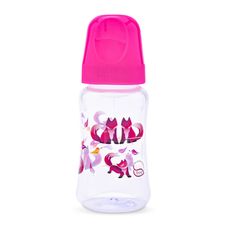 Mamadeira Lolly Big Zoo Bico Silicone Ortodôntico Rosa 330ml