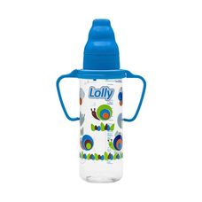 Mamadeira Lolly Zoo com Alça Silicone Ortodôntico Azul 250ml