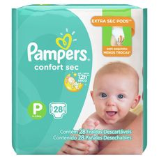 Fralda Pampers Confort Sec Tamanho P Descartável com 28 Unidades