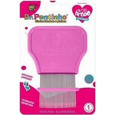 Pente Fino Perosul Dr Pentinho Rosa Aço Inox
